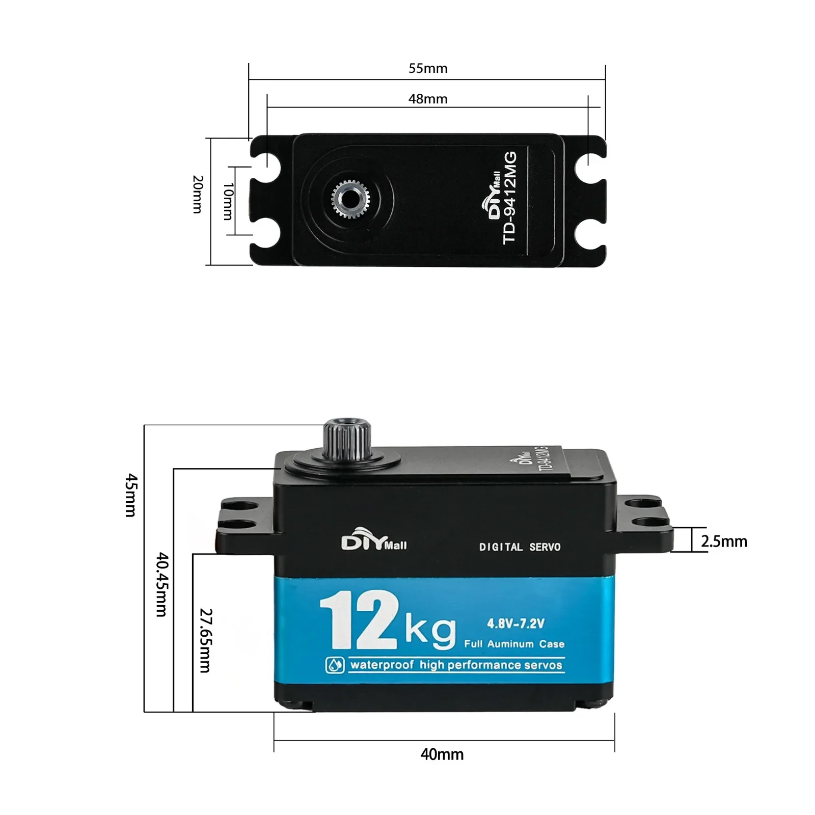 12KG TD-9412MG Couple ÉWerFull - Servo Metal Gear avis et prix