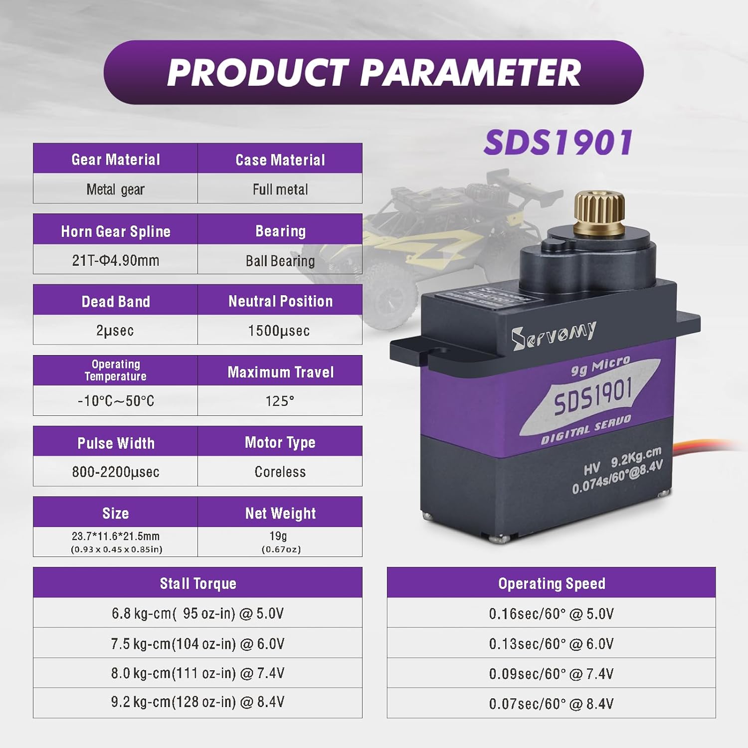 SERVOMY-SDS1901 numérique 9G M - Servo Metal Gear avis et prix